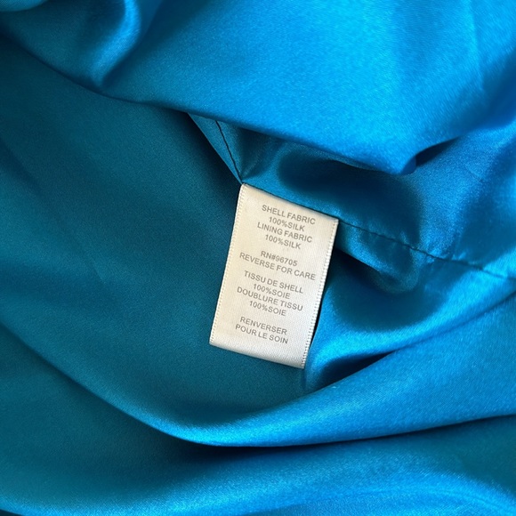 Rebecca Taylor Blue Silk Strapless Dress - Picture 6 of 6